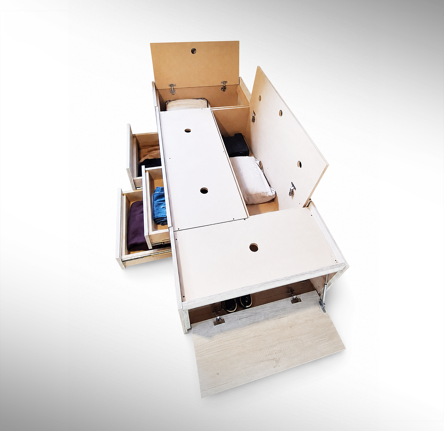 03 Cama Boti 190x80/90/100 | + MDF Natural + Botineros