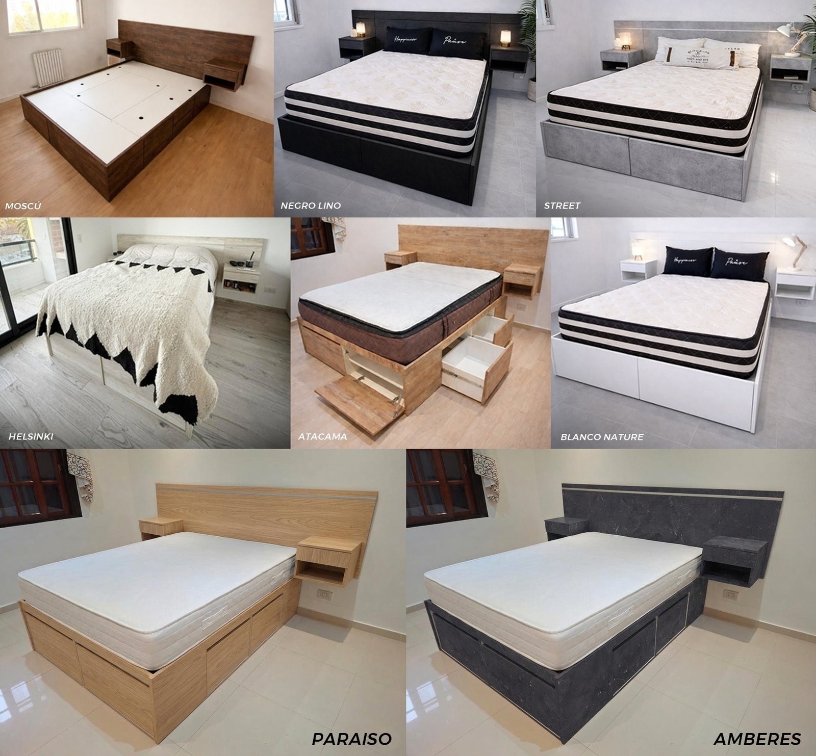 04 Cama Box | + MDF Natural + Cajones y Bauleras - Imagen 11