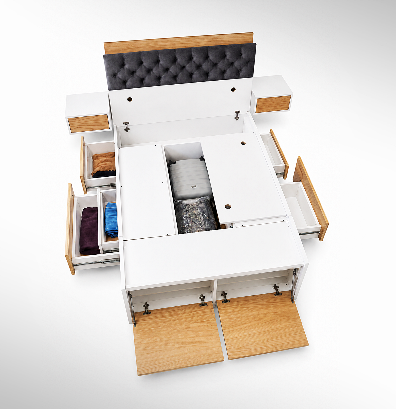 05 Cama Boti 6 | + MDF Laminado + Frentes laqueados + Botineros